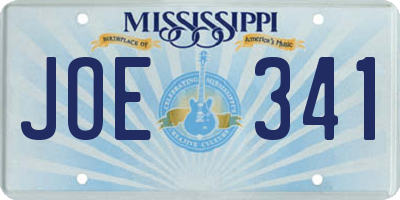 MS license plate JOE341