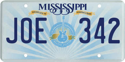 MS license plate JOE342