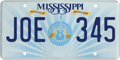 MS license plate JOE345