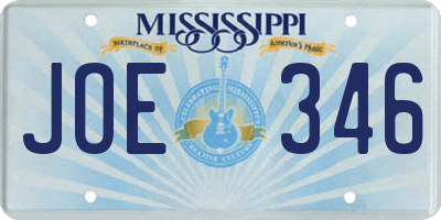 MS license plate JOE346