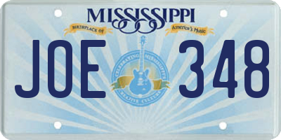 MS license plate JOE348