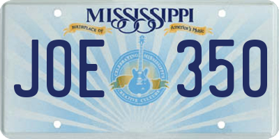 MS license plate JOE350