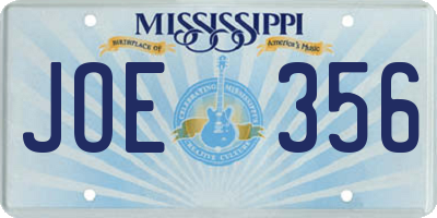 MS license plate JOE356