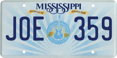 MS license plate JOE359