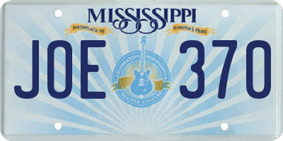 MS license plate JOE370