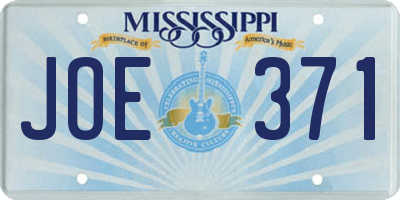 MS license plate JOE371