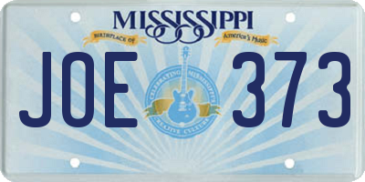 MS license plate JOE373