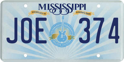 MS license plate JOE374