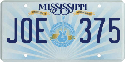 MS license plate JOE375