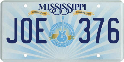 MS license plate JOE376