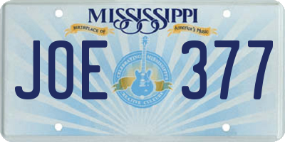 MS license plate JOE377
