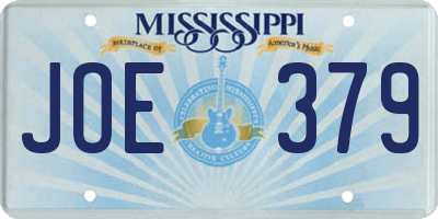 MS license plate JOE379