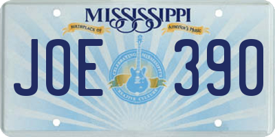 MS license plate JOE390