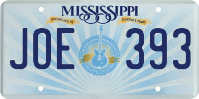 MS license plate JOE393