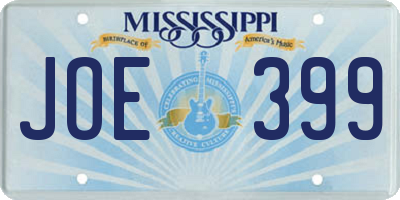 MS license plate JOE399