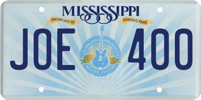 MS license plate JOE400