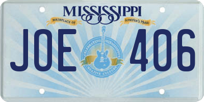 MS license plate JOE406