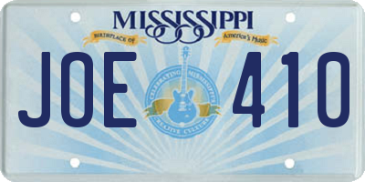 MS license plate JOE410