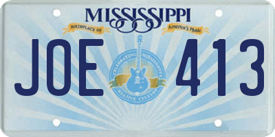 MS license plate JOE413