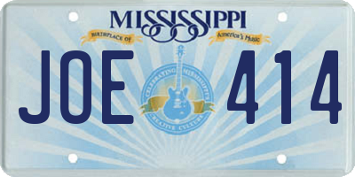 MS license plate JOE414