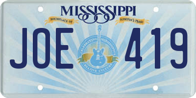 MS license plate JOE419