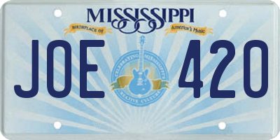 MS license plate JOE420