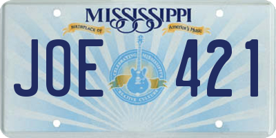 MS license plate JOE421