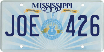 MS license plate JOE426