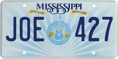MS license plate JOE427