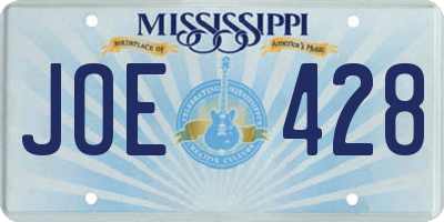 MS license plate JOE428