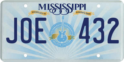 MS license plate JOE432