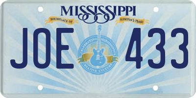 MS license plate JOE433