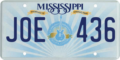MS license plate JOE436