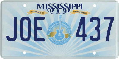 MS license plate JOE437