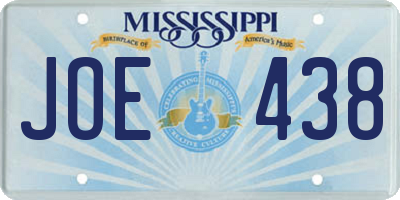 MS license plate JOE438