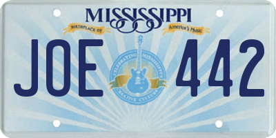 MS license plate JOE442