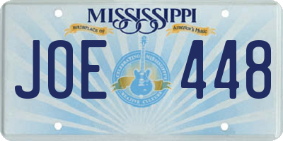 MS license plate JOE448