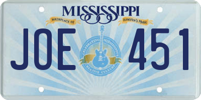 MS license plate JOE451