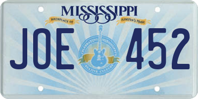 MS license plate JOE452