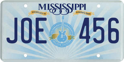 MS license plate JOE456