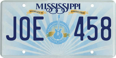 MS license plate JOE458