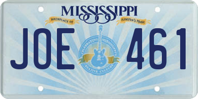 MS license plate JOE461