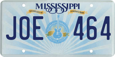 MS license plate JOE464