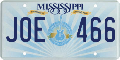 MS license plate JOE466