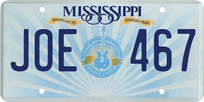 MS license plate JOE467