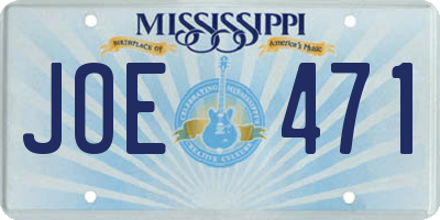 MS license plate JOE471