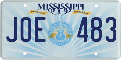 MS license plate JOE483