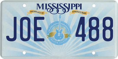 MS license plate JOE488