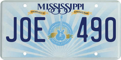 MS license plate JOE490