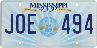 MS license plate JOE494
